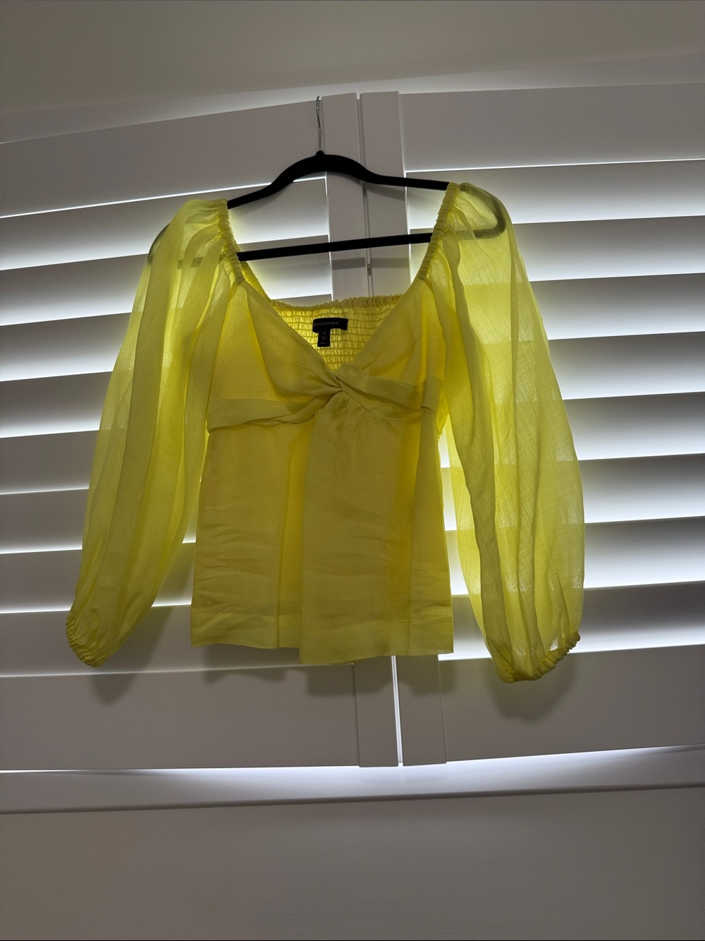 Banana Republic Yellow Puff-Sleeve Women's Top